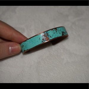 Turquoise and bronze cuff
